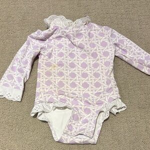 Purple and White Patterned Baby swimsuit